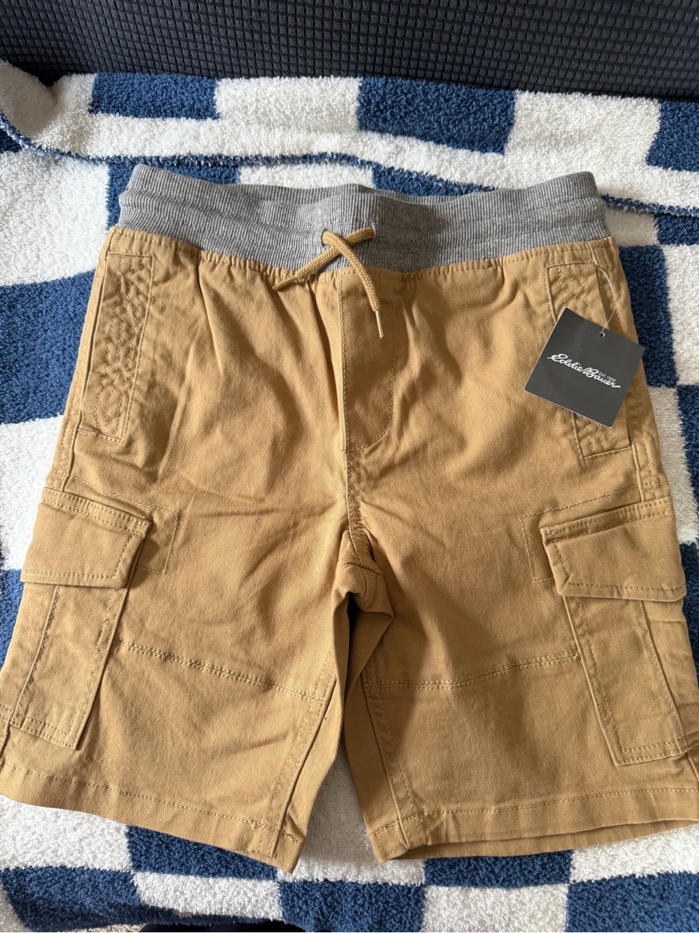 Eddie Bauer kids Tan Cargo Drawstring Shorts